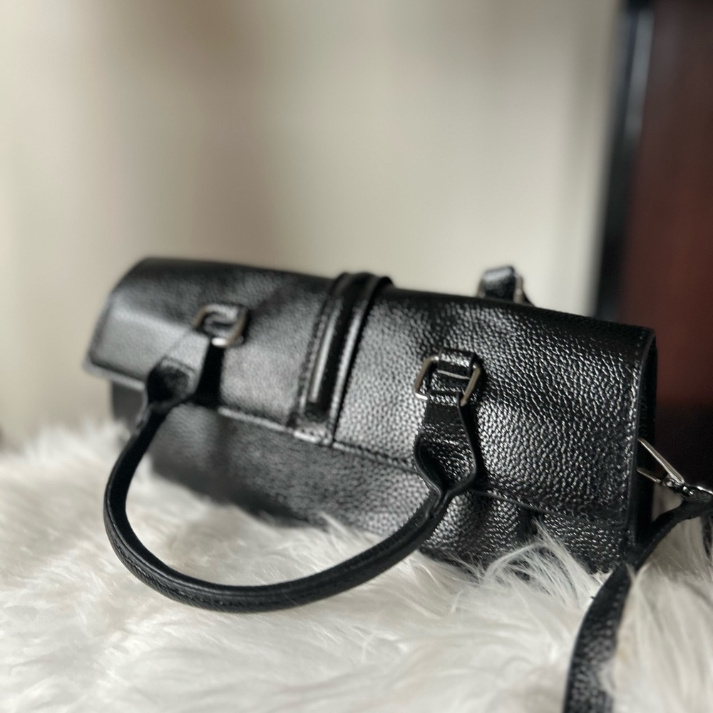 Elegant Black faux Leather Handbag women new